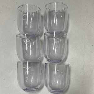 Clear Acrylic Tumbler Set of 6 with White Panther Growl Graphic 8oz